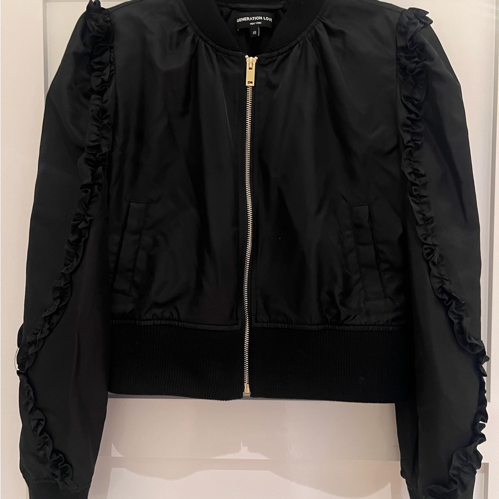 Generation Love Black Ruffled Women's Jacket Size XS